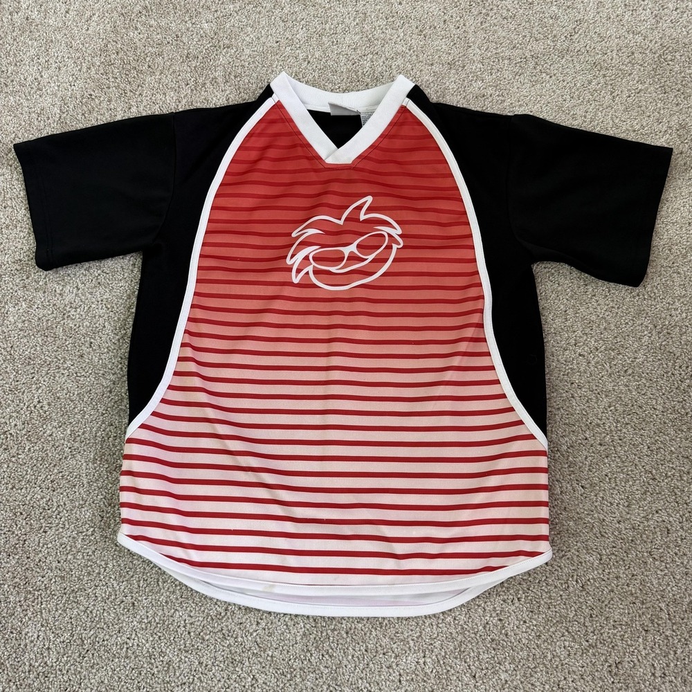Vintage Y2K Chums Shirt Youth 12-14 Red Stripe Jersey Sunglasses Logo Tee